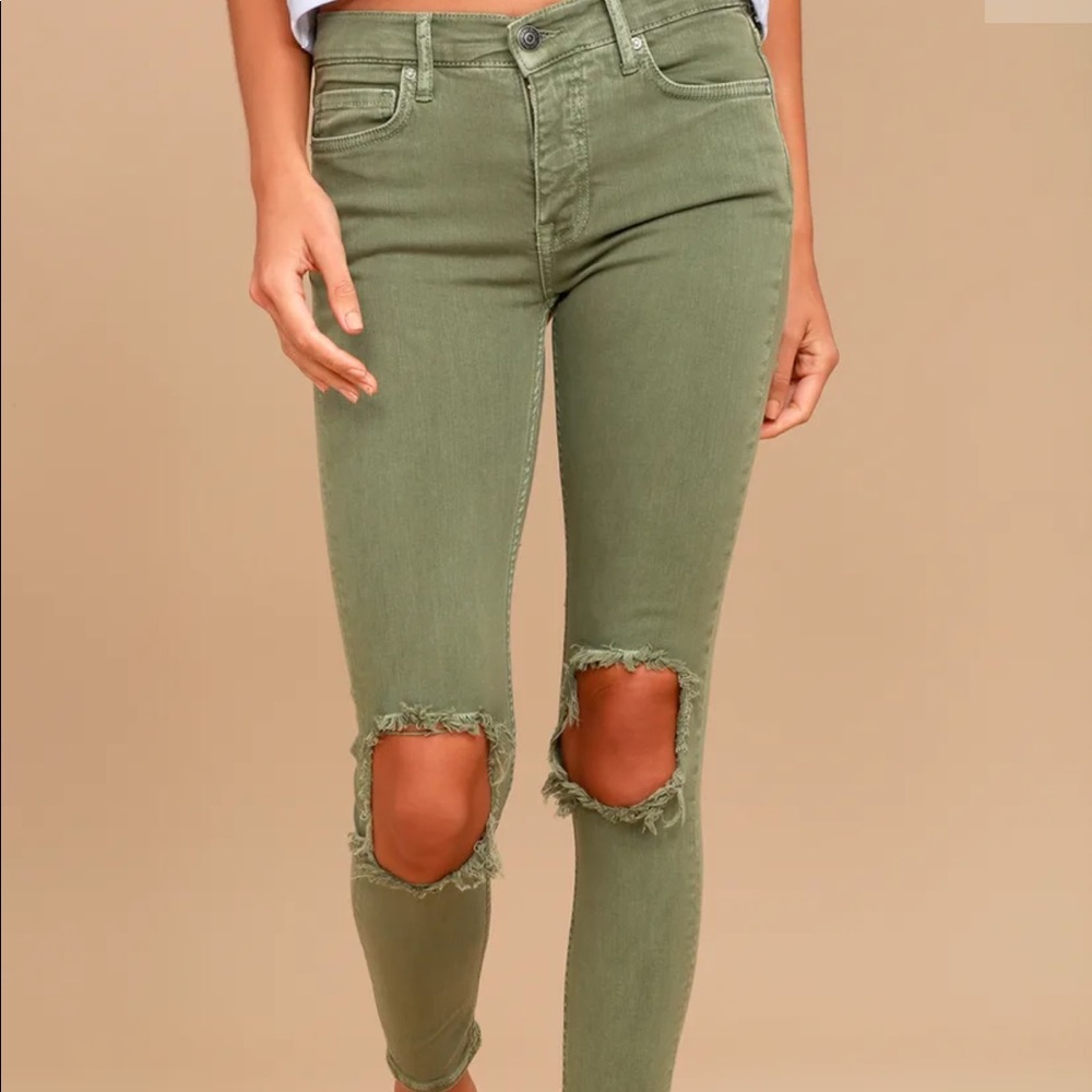 FREE PEOPLE High Rise Distressed Skinny Jeans 27
